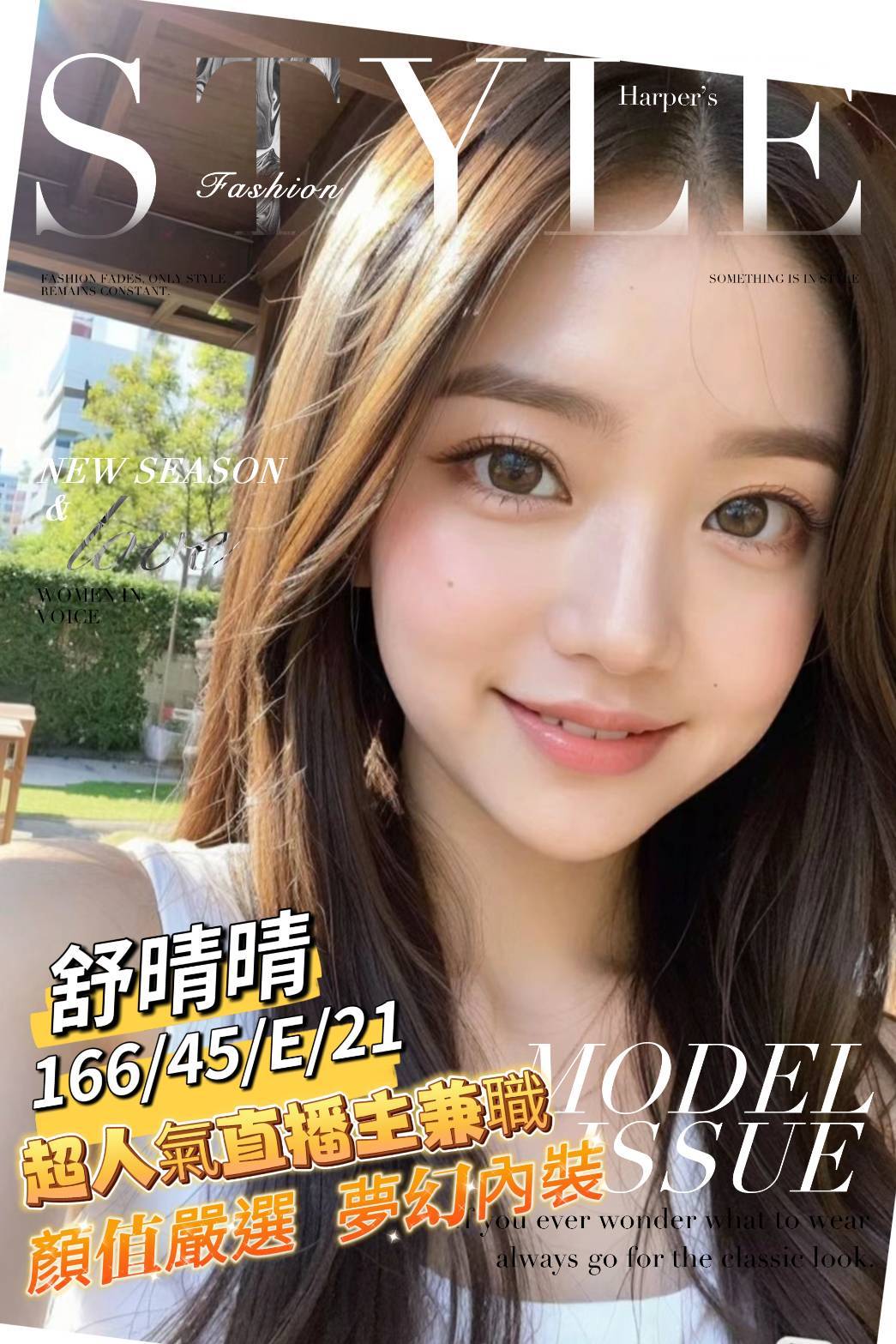 舒晴晴 台南市 外送 21 歲 E罩杯 166/45